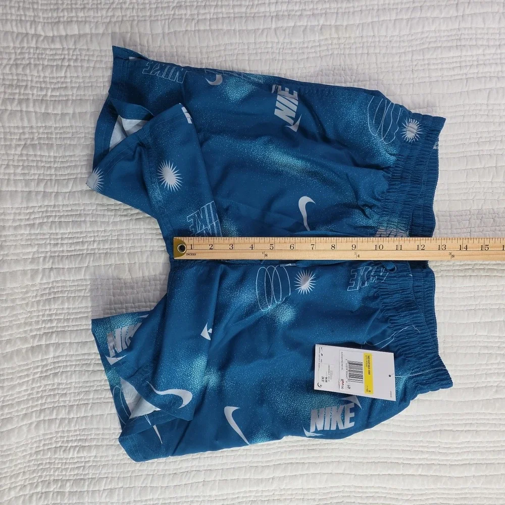Nike Men S Swim Trunks Aqua Blue Multi Print 7